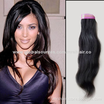20-inch Brazilian Hair Weave Extensions, Unprocessed Hair, Natural Black